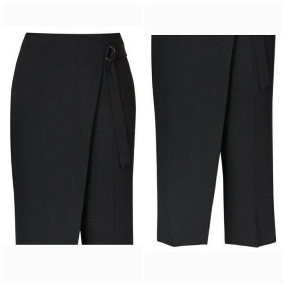 City Chic Wrap Up Cropped Black Pants Size XXL/24 - Picture 2 of 12